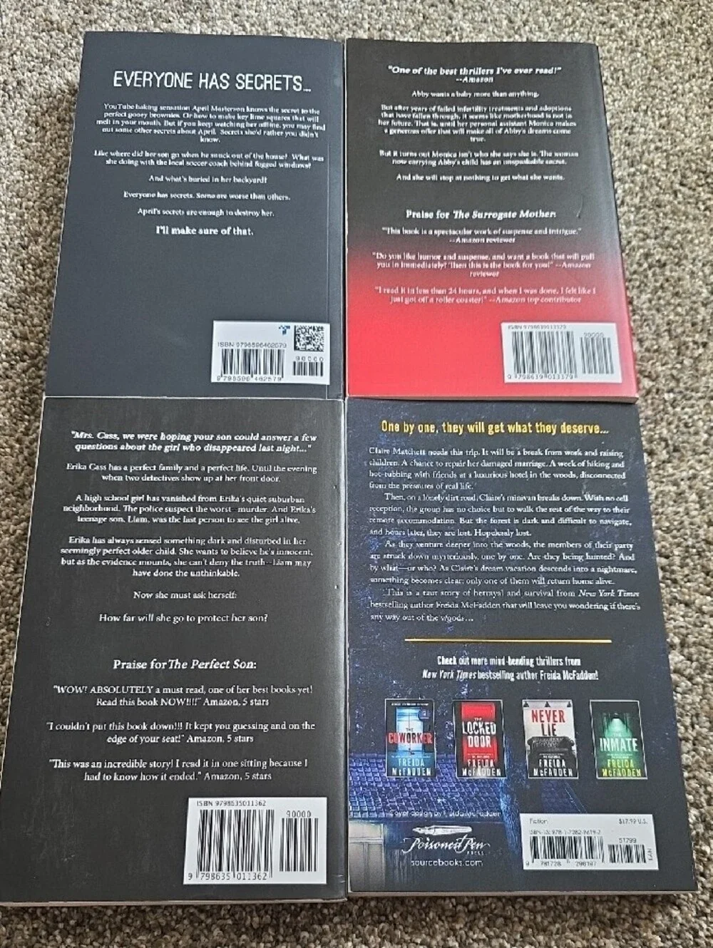 Set of 4 Thrillers by Freida McFadden - Mixed Cover Colors